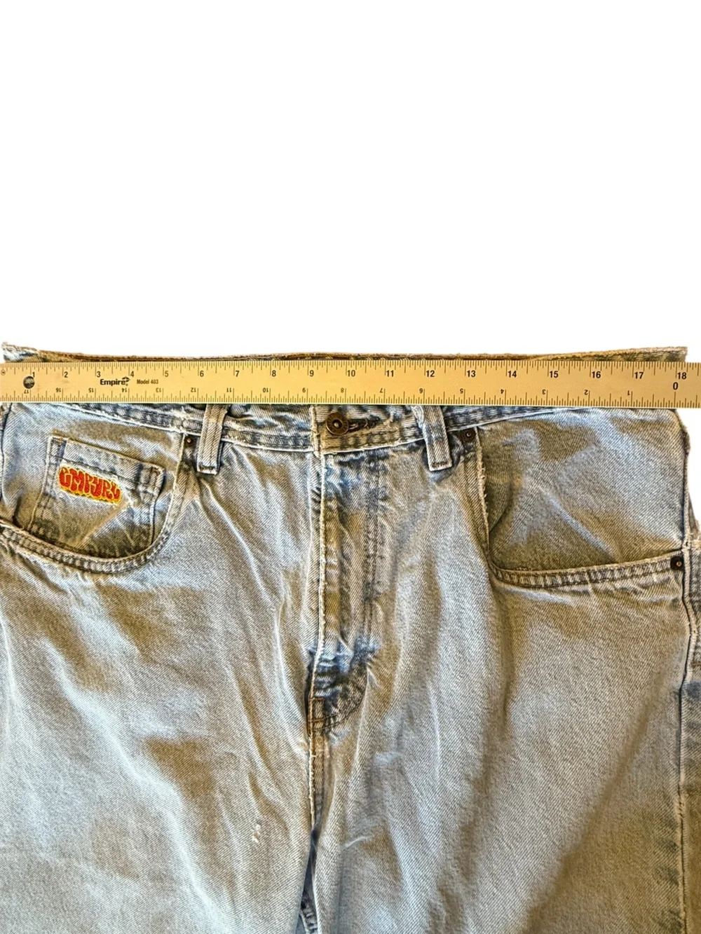 Empyre Relax Jeans Mens 36 Light Wash Baggy Wide Leg Skate Denim Y2K 100% Cotton